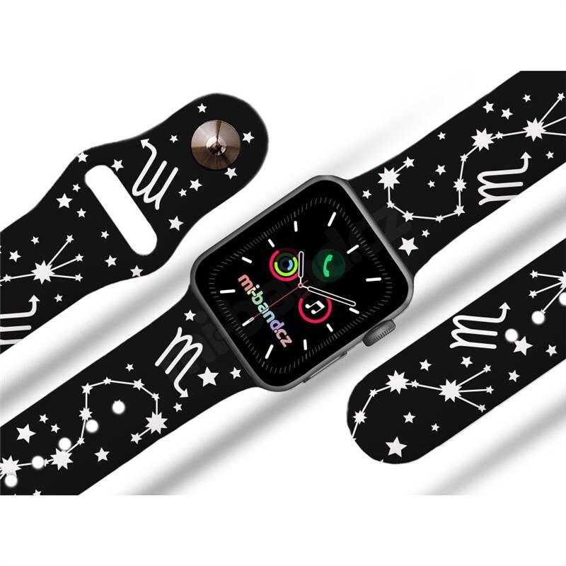 Řemínek Mi-Band na Apple Watch 38 40 41 mm - motiv Znamení zvěrokruhu Štír, černý