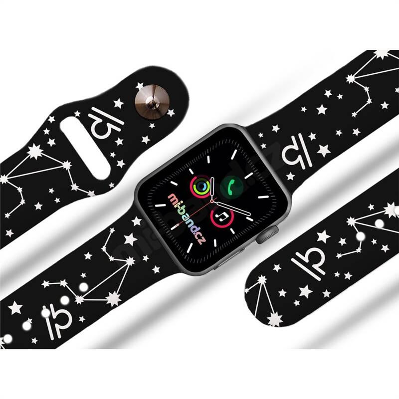 Řemínek Mi-Band na Apple Watch 38 40 41 mm - motiv Znamení zvěrokruhu Váhy, černý