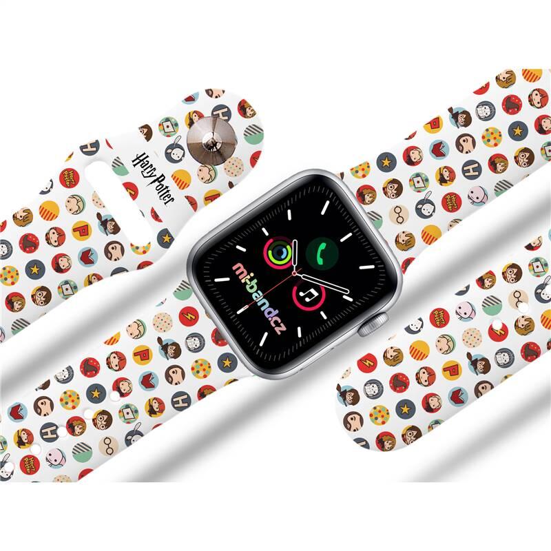 Řemínek Mi-Band na Apple Watch 42 44 45 mm - motiv Harry Potter charms 6, bílý