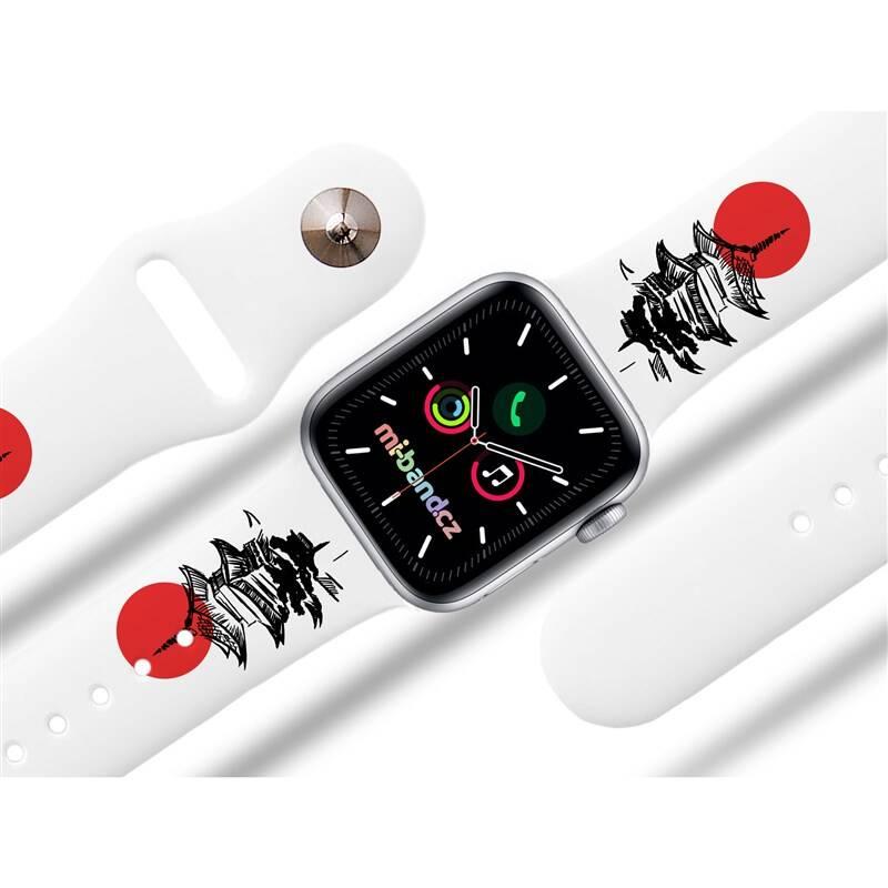 Řemínek Mi-Band na Apple Watch 42 44 45 mm - motiv Japonsko, bílý
