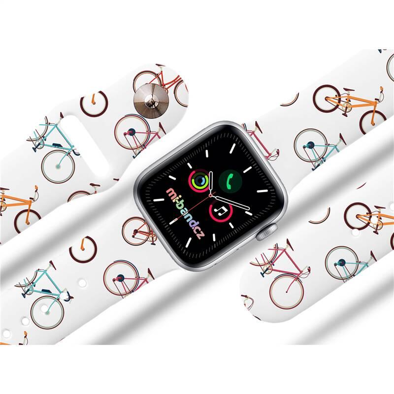 Řemínek Mi-Band na Apple Watch 42 44 45 mm - motiv Kolo, bílý