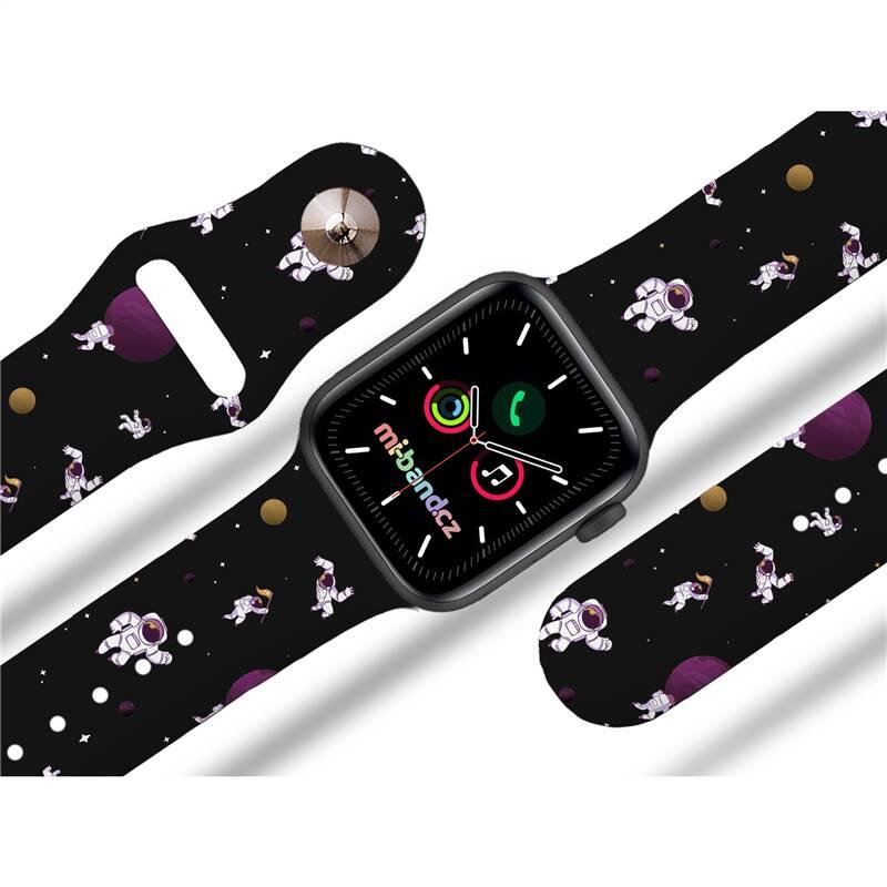 Řemínek Mi-Band na Apple Watch 42 44 45 mm - motiv Kosmonaut 2, černý