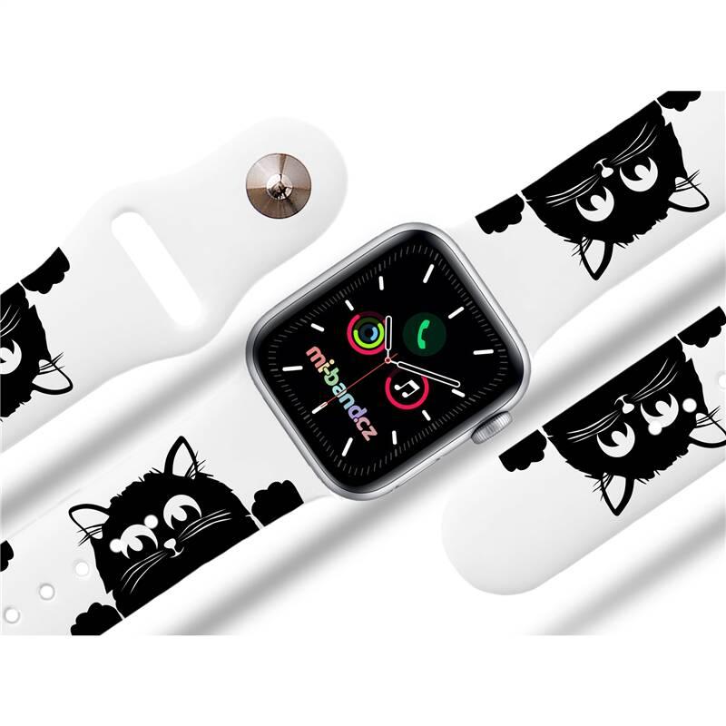 Řemínek Mi-Band na Apple Watch 42 44 45 mm - motiv Mourek, bílý