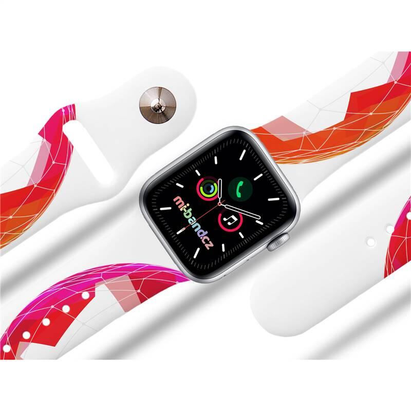 Řemínek Mi-Band na Apple Watch 42 44 45 mm - motiv Růžová planetka, bílý