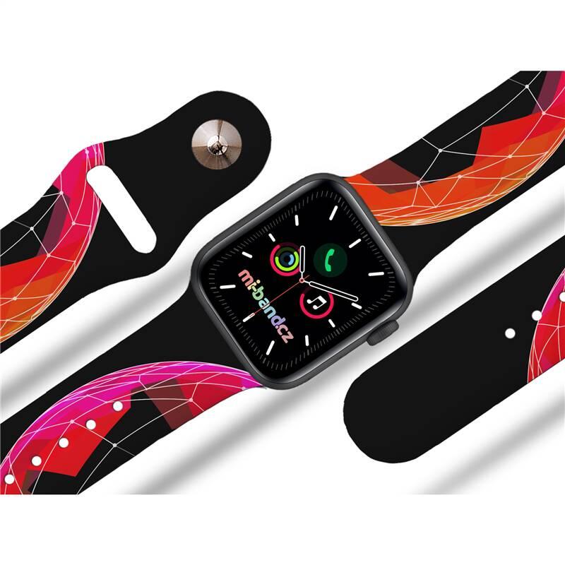 Řemínek Mi-Band na Apple Watch 42 44 45 mm - motiv Růžová planetka, černý