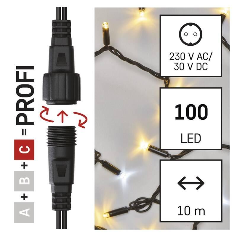 Spojovací řetěz EMOS 100 LED Profi problikávající, 10 m, venkovní, teplá studená bílá, časovač, Spojovací, řetěz, EMOS, 100, LED, Profi, problikávající, 10, m, venkovní, teplá, studená, bílá, časovač