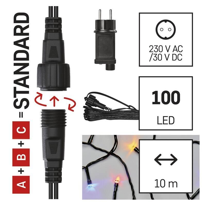 Spojovací řetěz EMOS 100 LED Základní sada pro spojovací řetězy Standard, 10 m, venkovní, multicolor, časovač, Spojovací, řetěz, EMOS, 100, LED, Základní, sada, pro, spojovací, řetězy, Standard, 10, m, venkovní, multicolor, časovač