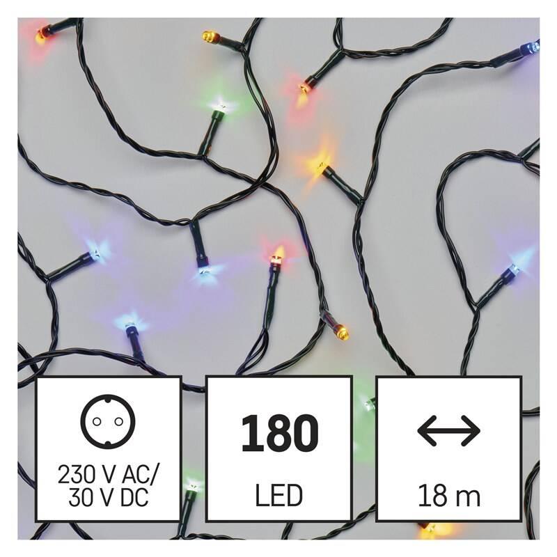 Vánoční osvětlení EMOS 180 LED řetěz, 18 m, venkovní i vnitřní, multicolor, časovač, Vánoční, osvětlení, EMOS, 180, LED, řetěz, 18, m, venkovní, i, vnitřní, multicolor, časovač