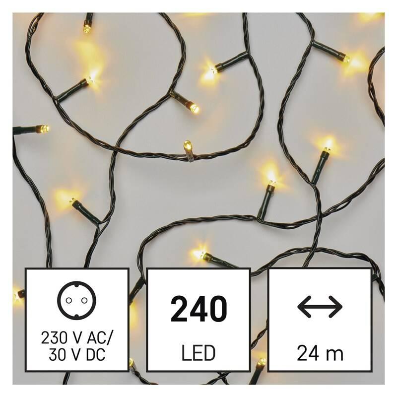 Vánoční osvětlení EMOS 240 LED řetěz, 24 m, venkovní i vnitřní, teplá bílá, programy, Vánoční, osvětlení, EMOS, 240, LED, řetěz, 24, m, venkovní, i, vnitřní, teplá, bílá, programy