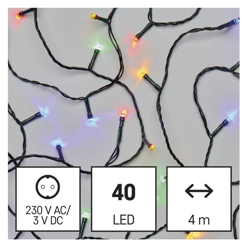 Vánoční osvětlení EMOS 40 LED řetěz, 4 m, venkovní i vnitřní, multicolor, časovač, Vánoční, osvětlení, EMOS, 40, LED, řetěz, 4, m, venkovní, i, vnitřní, multicolor, časovač