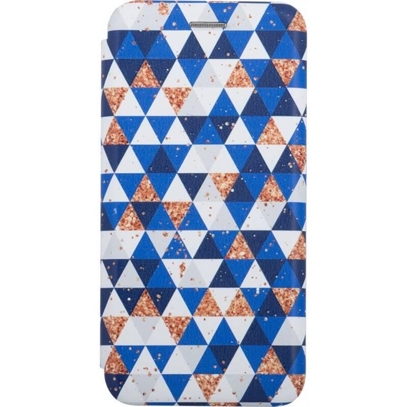 Pouzdro na mobil flipové WG 3D Evolution Triangle na Samsung Galaxy A03 4G bílé modré