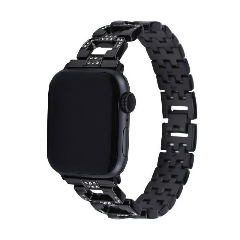 Řemínek WG chain, kovový, na Apple Watch 38 40 41 mm adapter černý