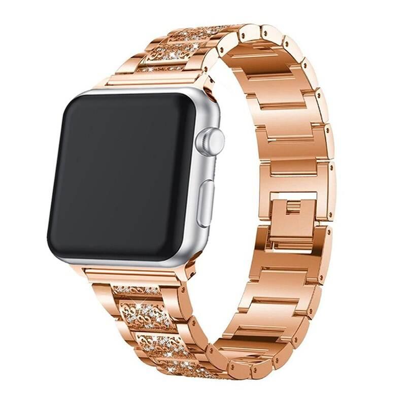 Řemínek WG extra, kovový, na Apple Watch 42 44 45 49 mm adapter - rose gold