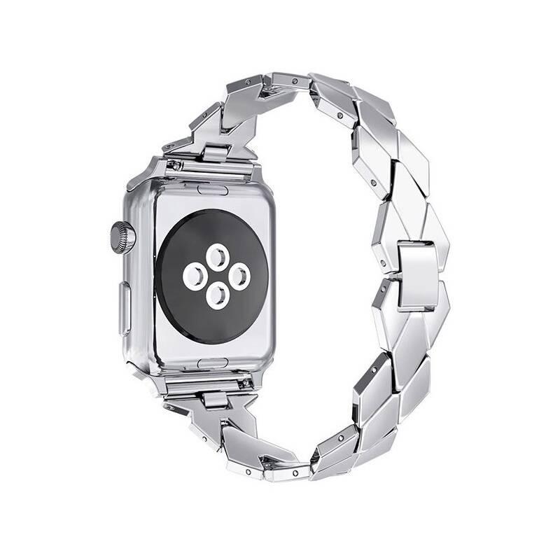 Řemínek WG spade, kovový, na Apple Watch 38 40 41 mm adapter stříbrný