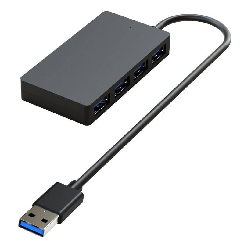 USB Hub WG USB-C 4x USB 3.0 černý